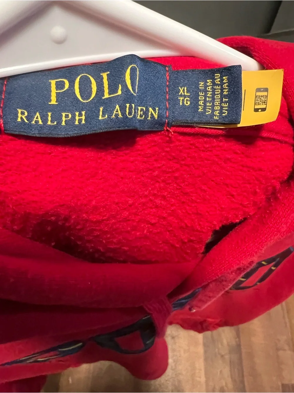 Polo by Ralph Lauren Red Graphic Logo Hoodie size XL